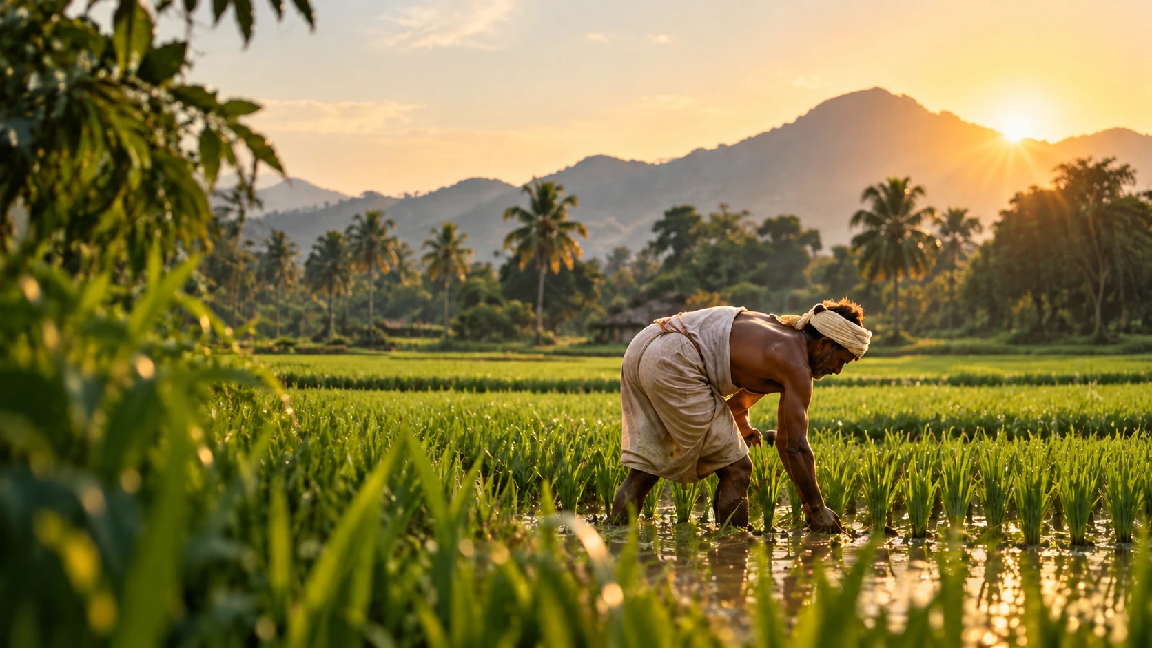 Rice fields and fertile earth